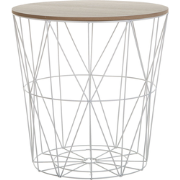 LANARK - Bijzettafel - Wit/ Lichte houtkleur - MDF