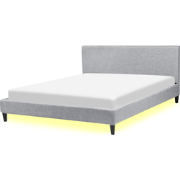 FITOU - Tweepersoonsbed LED - Lichtgrijs - 160 x 200 cm - Polyester