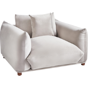LUVOS - Fauteuil - Taupe - Fluweel