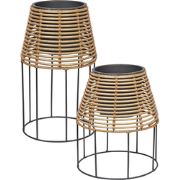 BORAGO - Bloempot set van 2 - Lichtbruin - PE rotan