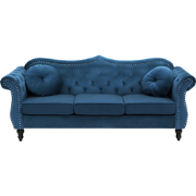 SKIEN - Chesterfield bank 2-zits - Marineblauw - Fluweel