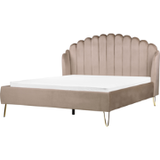 AMBILLOU - Tweepersoonsbed - Taupe - 160 x 200 cm - Fluweel