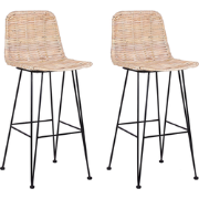 CASSITA - Barkruk set van 2 - Natuurlijk - Rotan