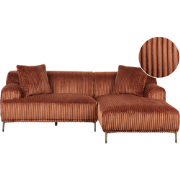 STENUM - Hoekbank 3-zits - Bruin - Linkszijdig - Corduroy