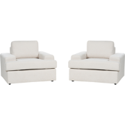 ALLA - Fauteuil set van 2 - Lichtbeige - Polyester