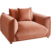 LUVOS - Fauteuil - Goudbruin - Fluweel