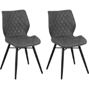 LISLE - Eetkamerstoel - Grijs - Polyester