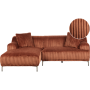 STENUM - Hoekbank 3-zits - Bruin - Rechtszijdig - Corduroy