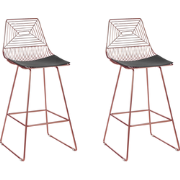 BISBEE - Barkruk set van 2 - Rosegoud - Metaal