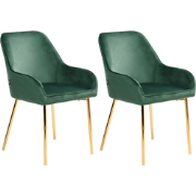 LOVERNA  - Eetkamerstoel set van 2 - Groen - Fluweel