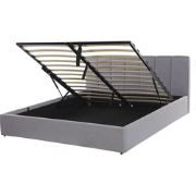 DREUX  - Bed met opbergruimte - Lichtgrijs - 140 x 200 cm - Polyester