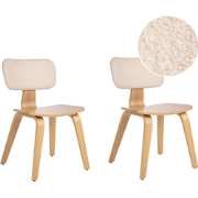 LUCINDA - Eetkamerstoel set van 2 - Lichtbeige - Bouclé