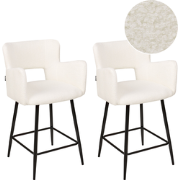 SANILAC - Barkruk set van 2 - Off-white - Bouclé