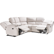 ROKKE - Hoekbank elektrisch verstelbaar - Lichtbeige - Polyester