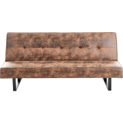 DERBY  - Slaapbank - Bruin - Kunstleer