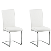 ROVARD - Eetkamerstoel set van 2 - Gebroken wit - Kunstleer