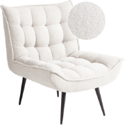 ALVESTA - Fauteuil - Wit - Bouclé
