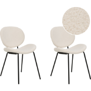LUANA - Eetkamerstoel set van 2 - Zandbeige - Bouclé