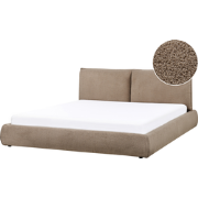 VINAY - Tweepersoonsbed - Taupe - 180 x 200 cm - Bouclé