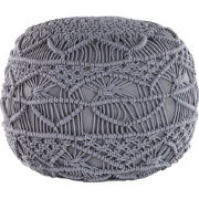 KAYSERI - Poef - Grijs - 40 cm - Katoen