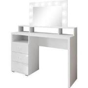Meubella - Kaptafel Dakota - Wit - 120 cm - Met spiegel