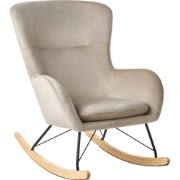 ELLAN - Schommelstoel - Beige - Fluweel