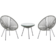 ACAPULCO II - Bistroset voor 2 - Donkergrijs - PE rotan