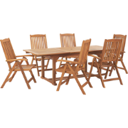 JAVA  - Tuinset voor 6 - Lichtbruin - Acaciahout