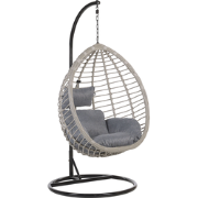 TOLLO - Hangstoel - Lichtgrijs - 106 cm - PE rotan