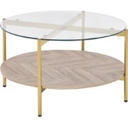 LOVELL - Salontafel - Lichtbruin/Goud - Hout