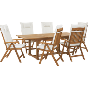 JAVA  - Tuinset voor 6 - Gebroken wit - Acaciahout