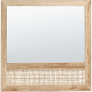 ROSELL - Wandspiegel - Lichthout - 60 x 60 cm - Vezelplaat