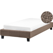 ROANNE - Eenpersoonsbed - Taupe - 90 x 200 cm - Bouclé