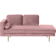 MIRAMAS - Chaise longue - Roze - Linkerzijde - Fluweel