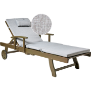 AMANTEA PREMIUM II - Tuinligstoel - Bruin/Grijsmelange - Acaciahout