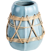 KAMERING - Decoratieve vaas - Lichtblauw - Terracotta