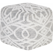 BHILWARA  - Poef - Wit - 40 cm - Katoen