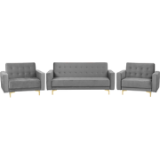 ABERDEEN - Woonkamerset - Grijs  - Fluweel