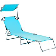 FOLIGNO - Ligstoel - Turquoise - Polyester/Staal