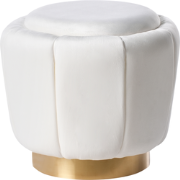 IRVING - Poef - Wit - 43 cm - Fluweel