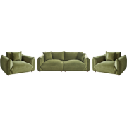 LUVOS - Banken set - Groen - Fluweel