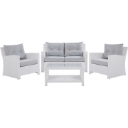 MARINO - Loungeset voor 4 - Wit - PE rotan