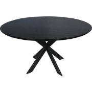 Starfurn Eiken eettafel Ferris | Rond 150 cm | Zwart