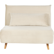 SETTEN  - Slaapbank 1-zits - Lichtbeige - Fluweel