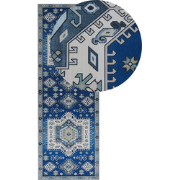 PARVAKADLI - Laagpolig vloerkleed - Blauw - 70 x 200 cm - Polyester