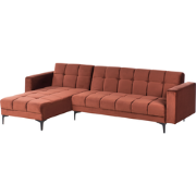 ALNES - Hoekbank 4-zits - Lichtrood - Rechtszijdig - Polyester