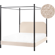 DANNEMOIS - Tweepersoonsbed - Beige - 140x200 cm - Bouclé