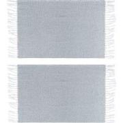 Krumble Theedoek met franjes - 38 x 62 cm - Katoen - Grijs - set van 2