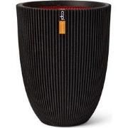 Vaas elegant Groove H58 cm zwart