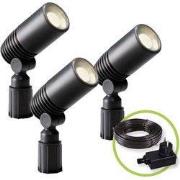 Garden lights alder set spot 12 v 3 st. 120 lm 2 w 3000 k